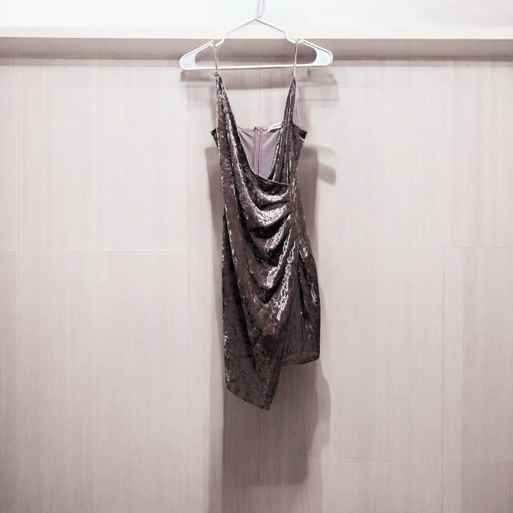 Purple velvet going out dress in size Large from MOD.